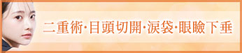 二重術・目頭切開・涙袋・眼瞼下垂